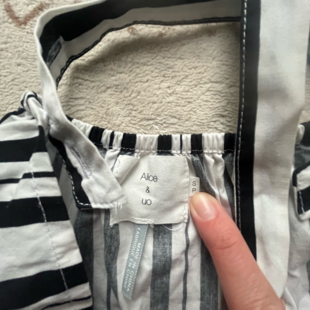 Anthropologie Black and White Striped Mini Dress - Picture 7 of 9